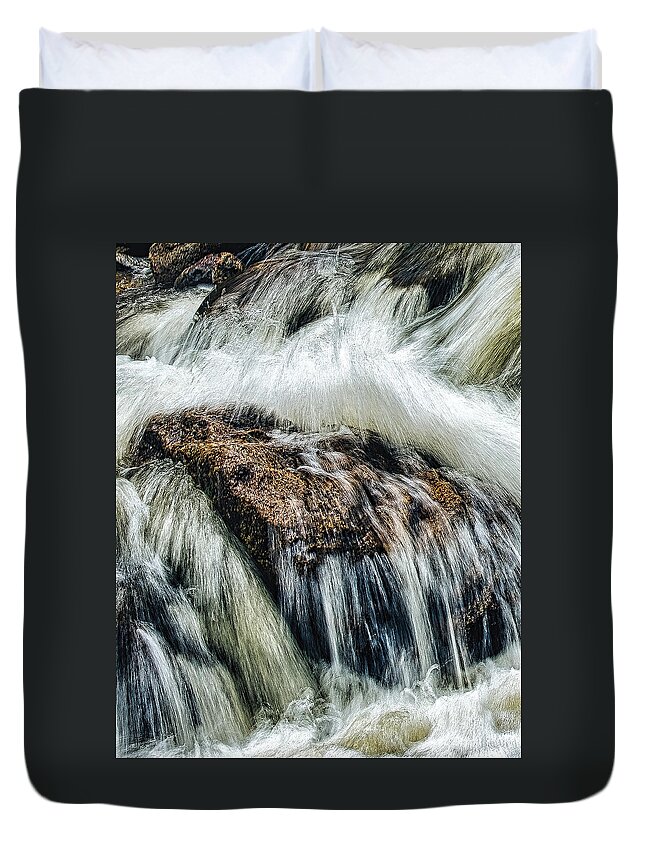 Falling Water Duvet Cover featuring the photograph Falling by Jim Signorelli