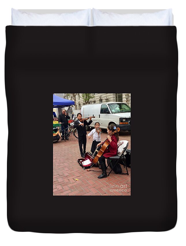 Young Duvet Cover featuring the photograph Farmers Market Series 1-10 by J Doyne Miller