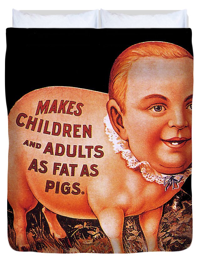 Pig Duvet Cover featuring the digital art Fat as Pig by Long Shot