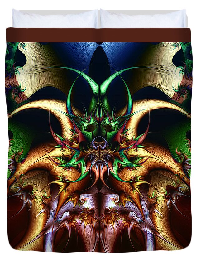 Spikes Duvet Cover featuring the digital art Fear by Jeff Malderez