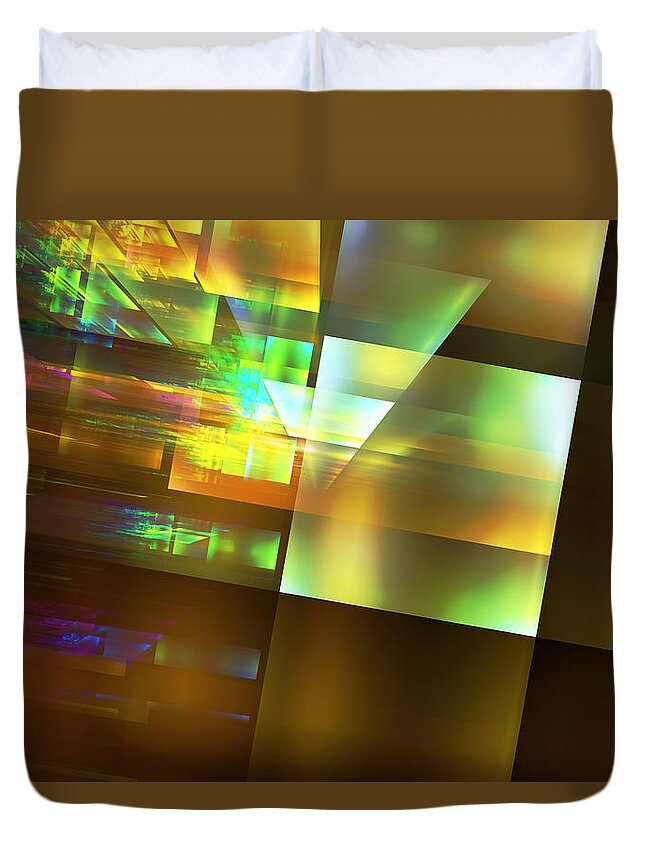 Abstract Duvet Cover featuring the digital art Fear of Shadows by Jeff Iverson