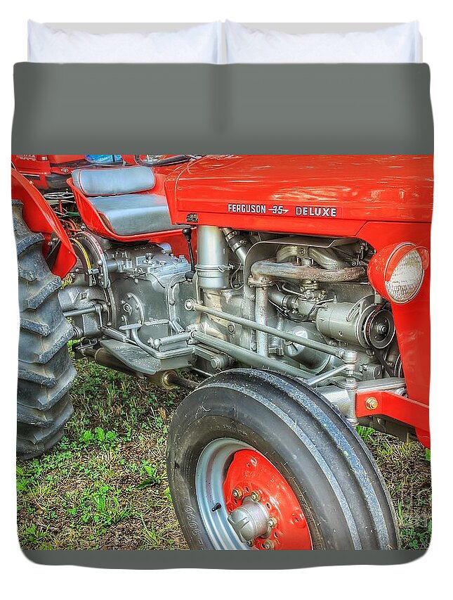 Tractor Duvet Cover featuring the photograph Ferguson 35 Deluxe by Mike Eingle