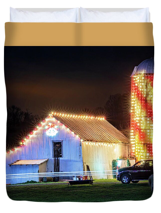Maple Duvet Cover featuring the photograph Festive Farm by Travis Rogers