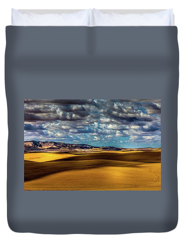 Field Shadows Duvet Cover featuring the photograph Field Shadows by David Patterson