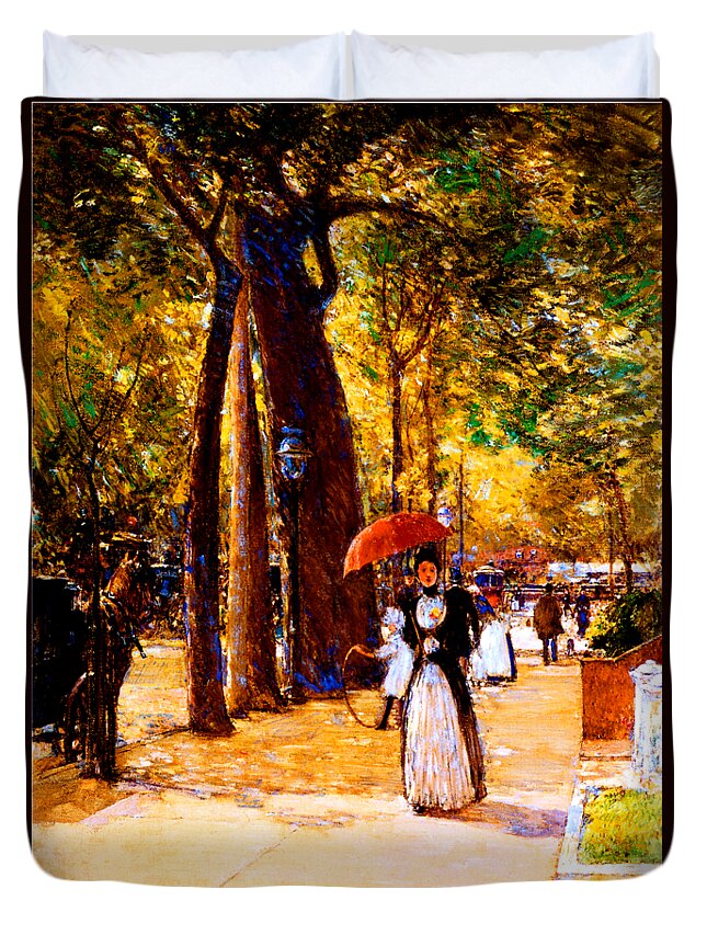 Hassam Duvet Cover featuring the painting Fifth Avenue at Washington Square 1891 by Frederick Childe Hassam