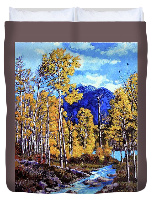Colorado Duvet Cover featuring the painting Final Trip to Colorado by John Lautermilch