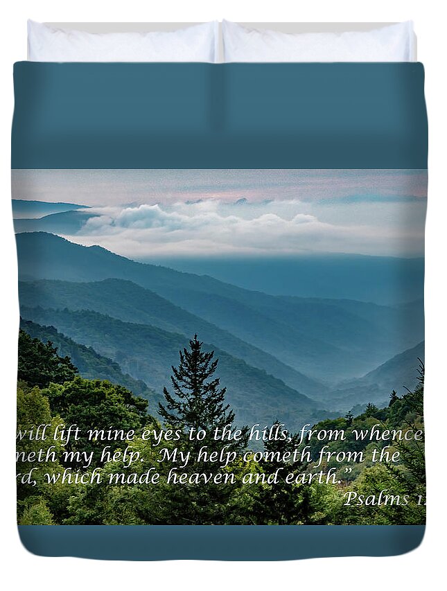 Scripture Duvet Cover featuring the photograph Finding Help by Marcy Wielfaert