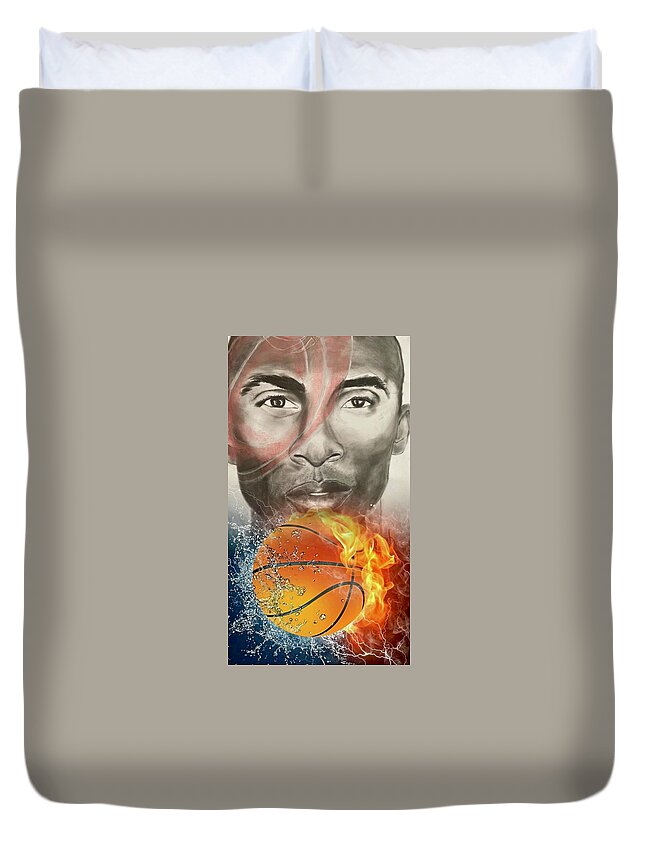  Duvet Cover featuring the mixed media Fire by Angie ONeal