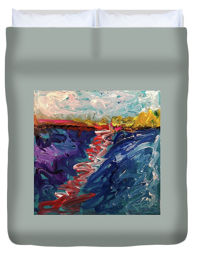 Fire Island Duvet Cover featuring the painting Fire Island by Banning Lary
