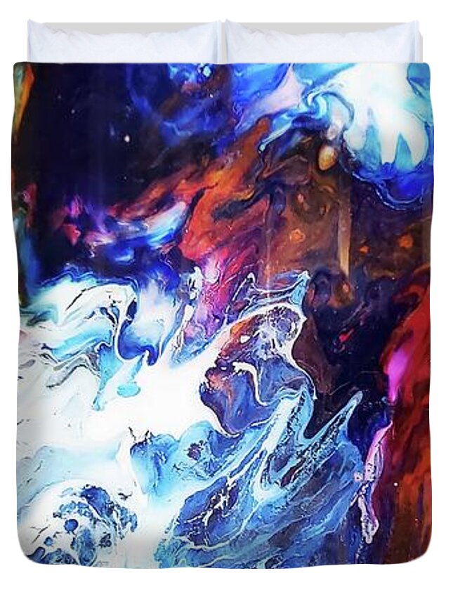 Karlakayart Duvet Cover featuring the painting Fire by Karla Kay Benjamin