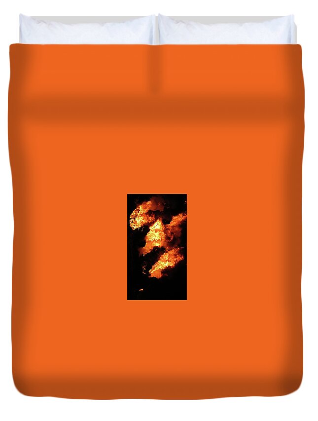 Abstract Duvet Cover featuring the photograph Fire Morph by Azthet Photography