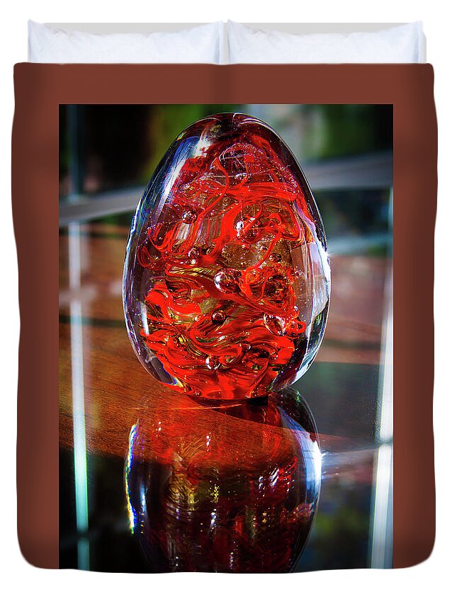 Fire Reflected Duvet Cover featuring the photograph Fire Reflected by David Patterson
