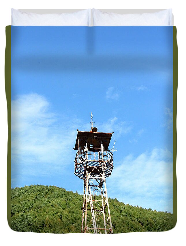 Fire Lookout Duvet Cover featuring the photograph Fire watchtower by Kaoru Shimada