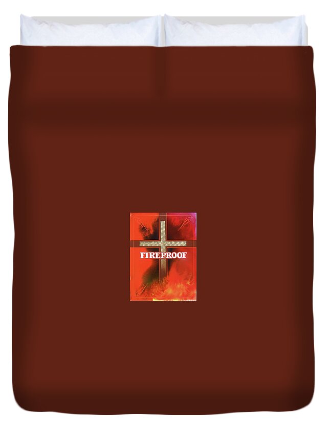 Christian Love Duvet Cover featuring the painting Fireproof by Alan Johnson