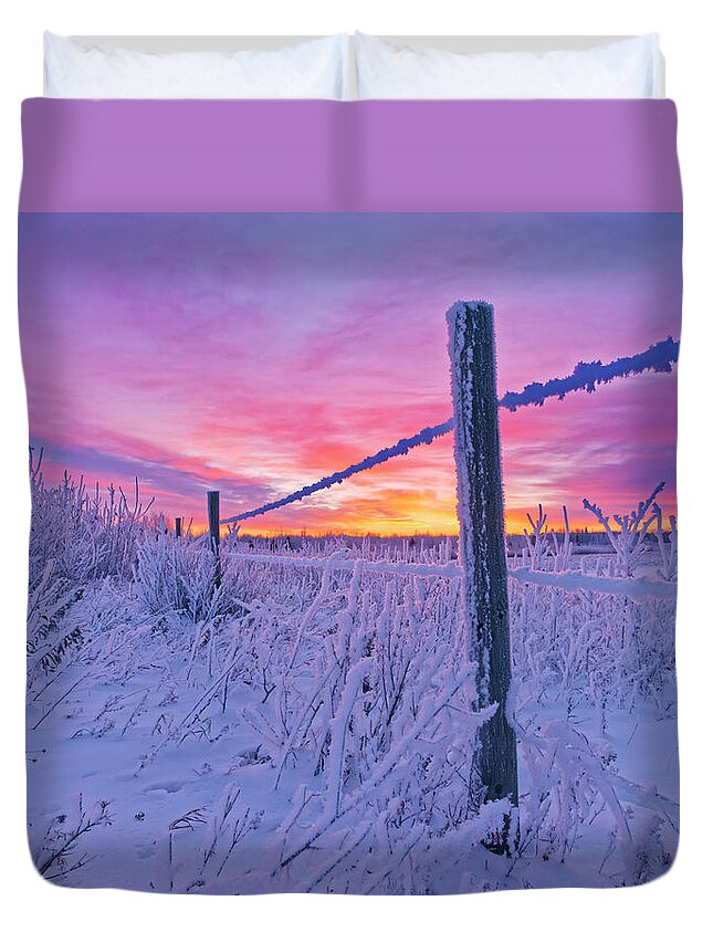 Landscape Duvet Cover featuring the photograph First Days of Winter by Dan Jurak