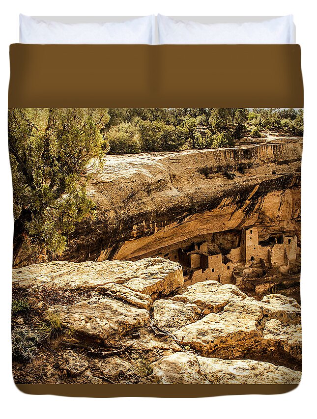 Mesa Verde National Park Duvet Cover featuring the photograph First Light by Doug Scrima