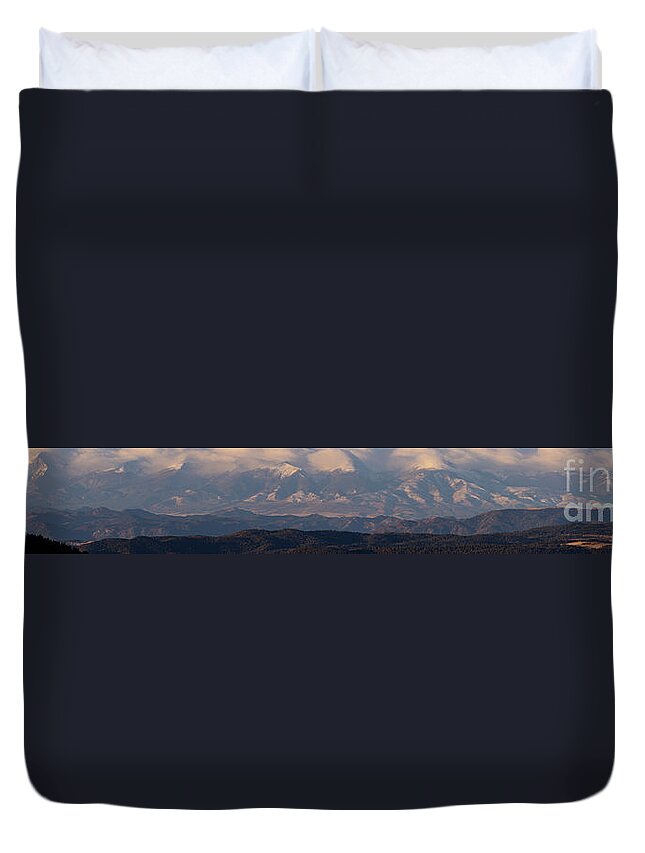 Sangre De Cristo Duvet Cover featuring the photograph First Snow on the Sangres by Steven Krull