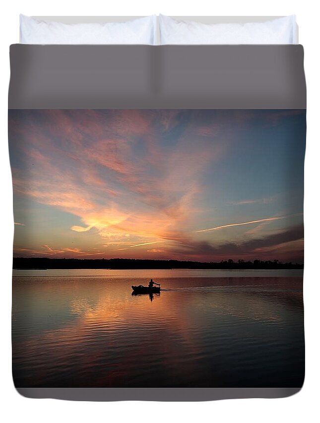 Landscape Duvet Cover featuring the photograph Fisherman's Dream by Mary Walchuck