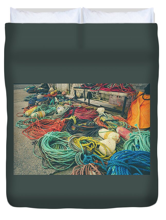 Canada Duvet Cover featuring the photograph Fisherman's Ropes by Lucinda Walter