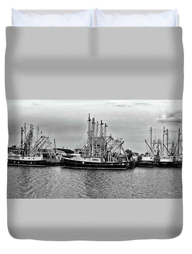  Duvet Cover featuring the photograph Fishing Boats by Louis Dallara