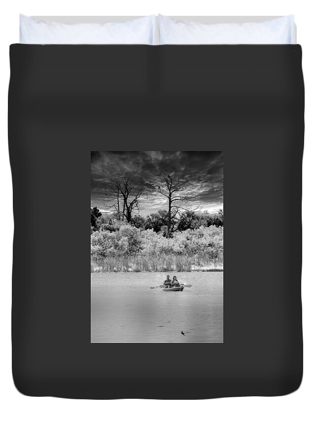 Water Duvet Cover featuring the photograph Fishing by Richard Goldman