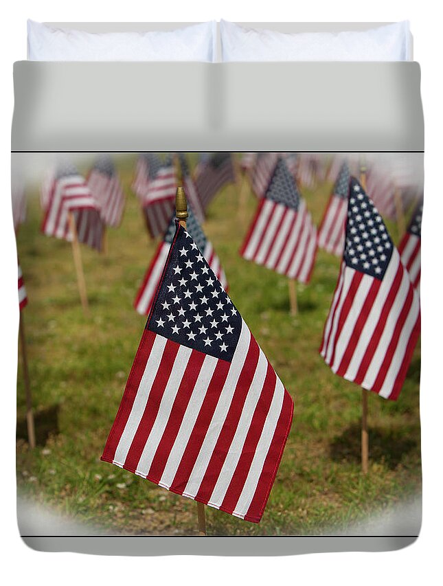 Flags Duvet Cover featuring the photograph Flags_071 by Rocco Leone