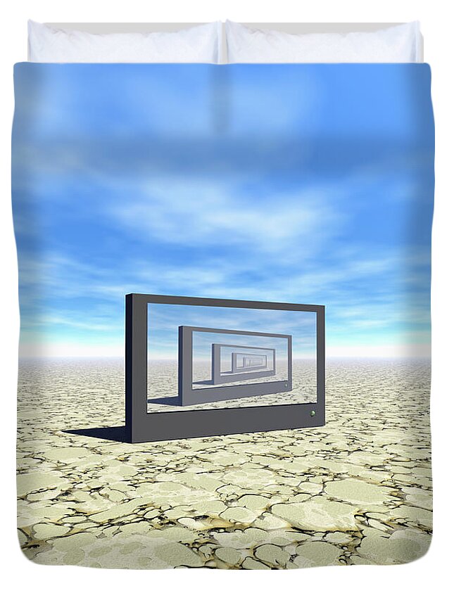 Digital Art Duvet Cover featuring the digital art Flat Screen Desert Scene by Phil Perkins
