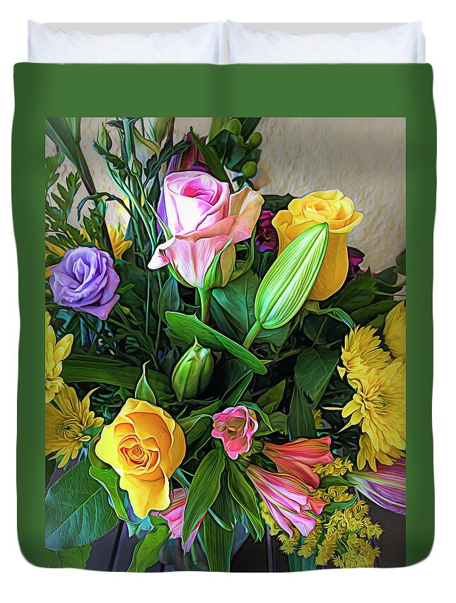 Flowers Duvet Cover featuring the photograph Floral Profusion by Ginger Stein