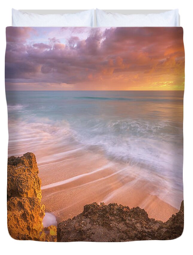 Florida Duvet Cover featuring the photograph Florida's Coastal Canvas by Darren White