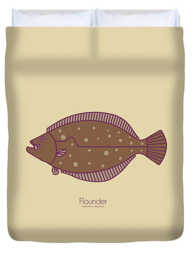 Flounder Duvet Cover featuring the digital art Flounder by Kevin Putman
