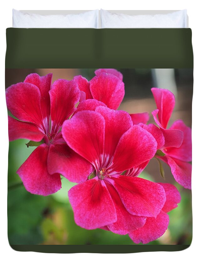 Red Duvet Cover featuring the photograph Flower in bloom 6 by C Winslow Shafer