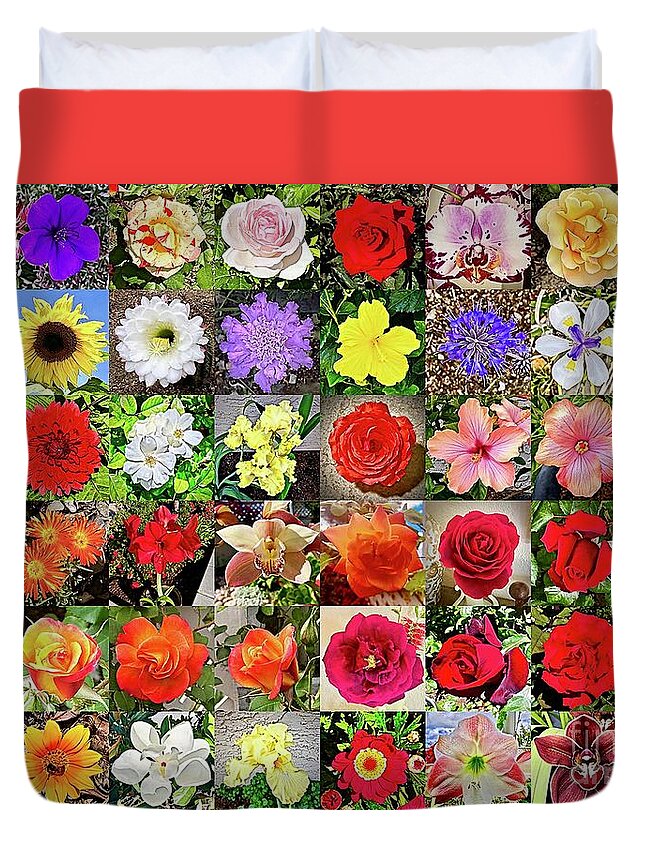 Flowers Photographs Duvet Cover featuring the mixed media Flowers 2 by Michael Bobay