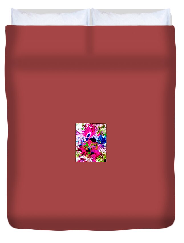Flowers Duvet Cover featuring the painting Flowers In The Breeze by Anna Adams