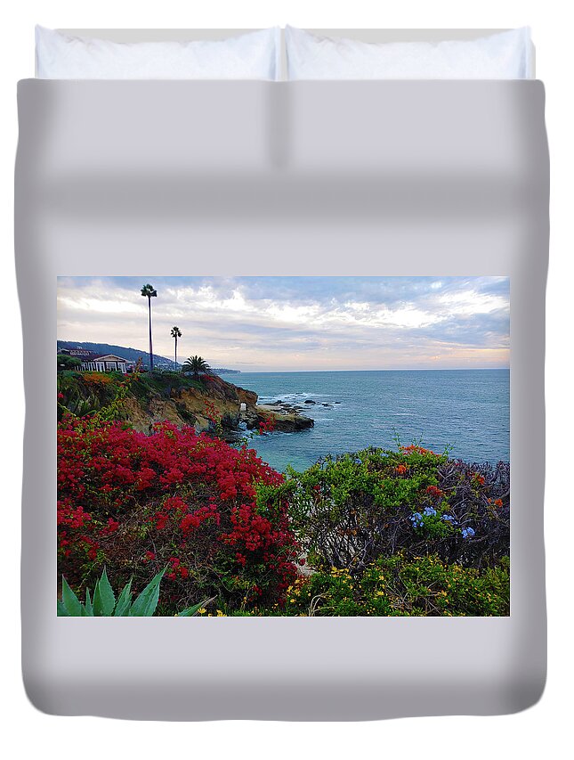 Flowers Duvet Cover featuring the photograph Flowers on a Sunset by Marcus Jones