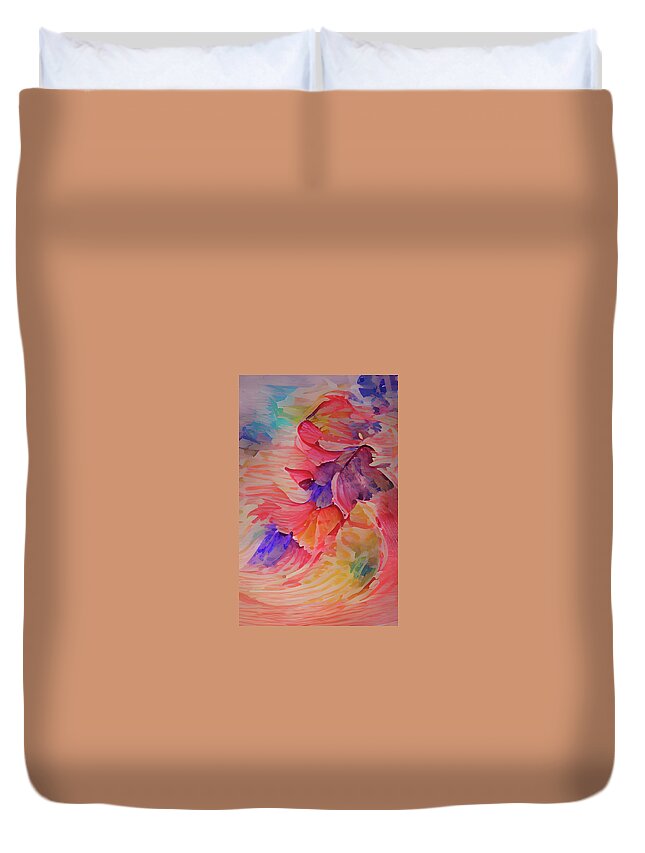  Duvet Cover featuring the digital art FlowerSky by Rod Turner