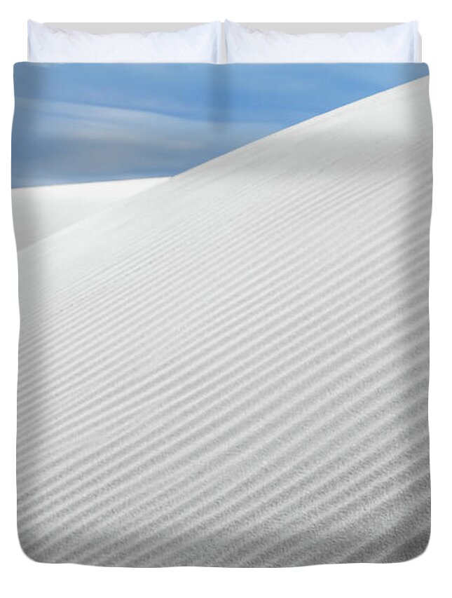 Dunes Duvet Cover featuring the photograph Flowlines In Sky And Sand, White Sands NP by Mike Schaffner