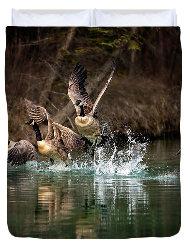 Canada Duvet Cover featuring the photograph Fly Away Home by Gary Johnson