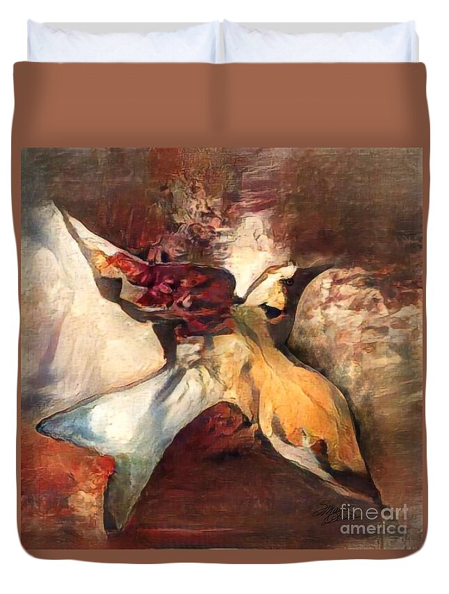  Duvet Cover featuring the digital art Flying Solo 003 by Stacey Mayer