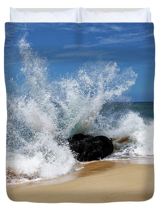 Wing Of Wave Duvet Cover featuring the photograph Flying Wing of Wave by Heidi Fickinger