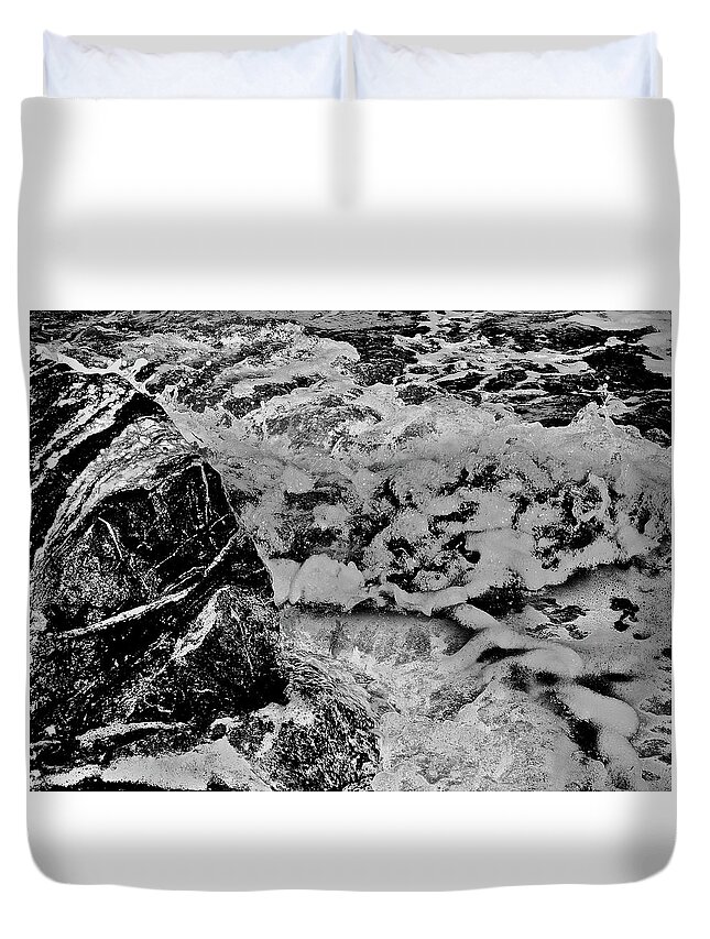 Water Duvet Cover featuring the photograph Foam and Fury by Alida M Haslett