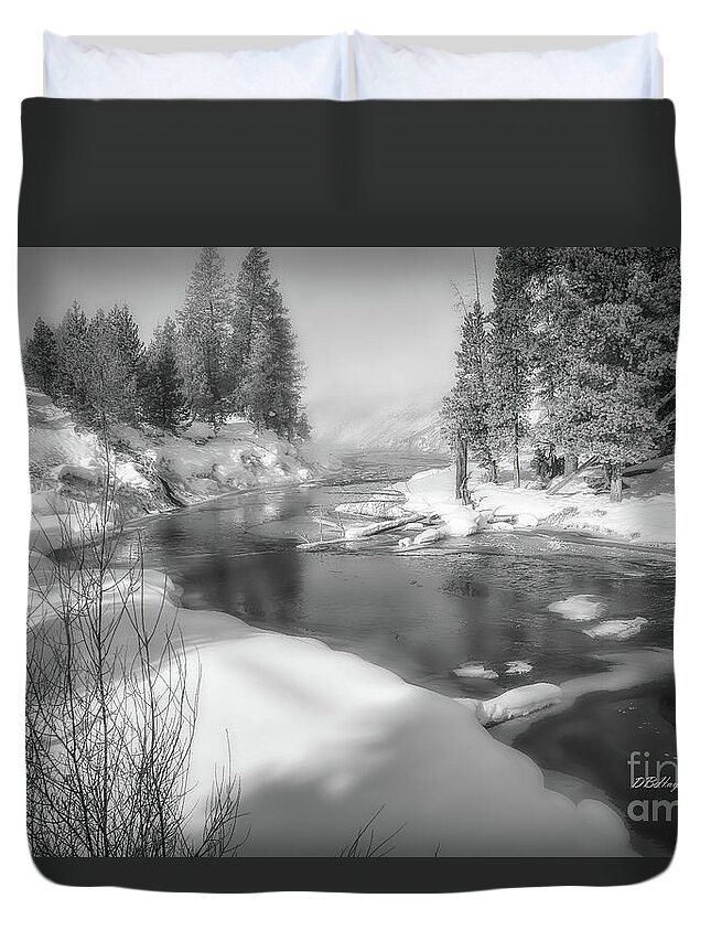 Nature Duvet Cover featuring the photograph Foggy Winter Artistry by DB Hayes