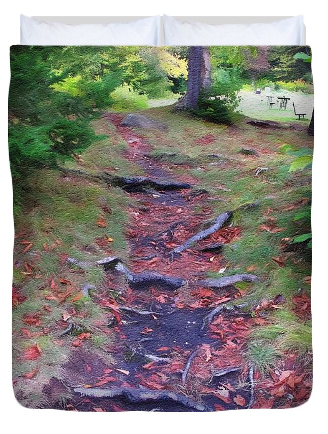 Trail Duvet Cover featuring the photograph Follow the Roots by Onedayoneimage Photography
