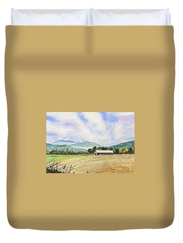 Barn Duvet Cover featuring the painting Foothills Barn by Joseph Burger