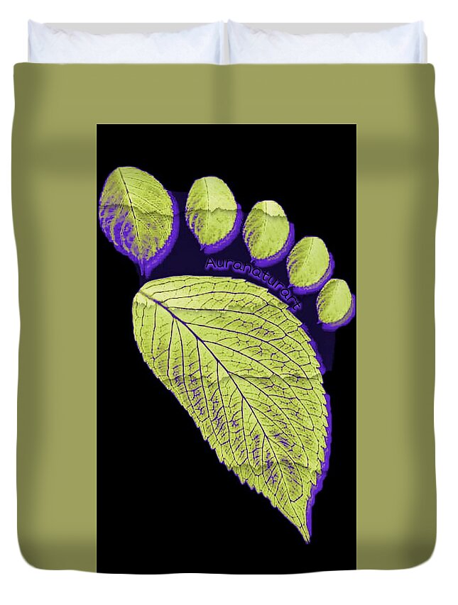 Footprints Duvet Cover featuring the photograph FOOTPRINTS BlackSide by Auranatura Art