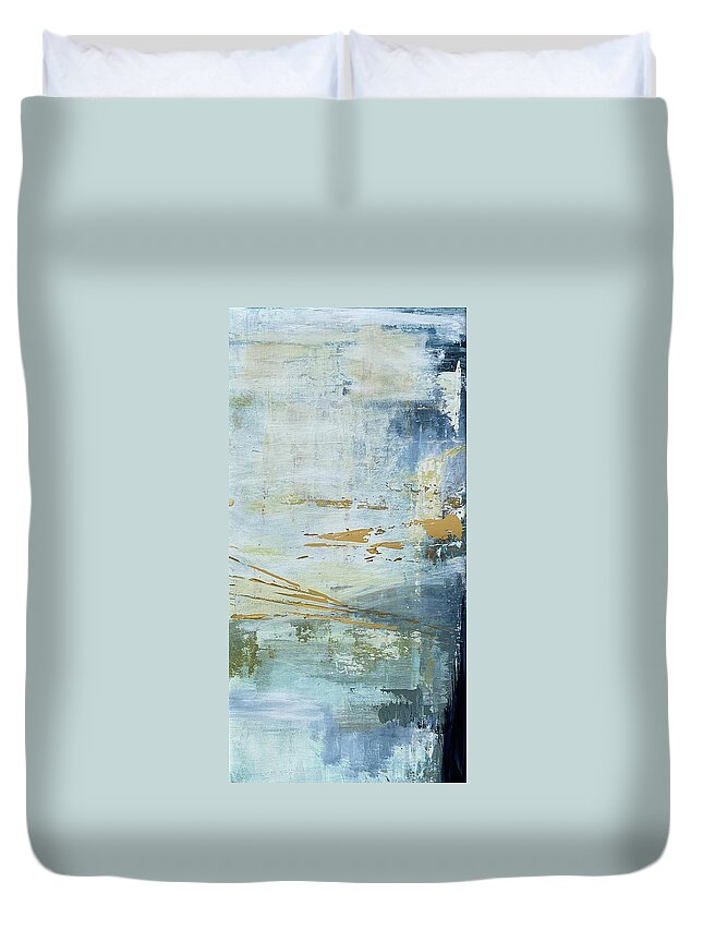 Water Duvet Cover featuring the painting For This Very Purpose I by Linda Bailey