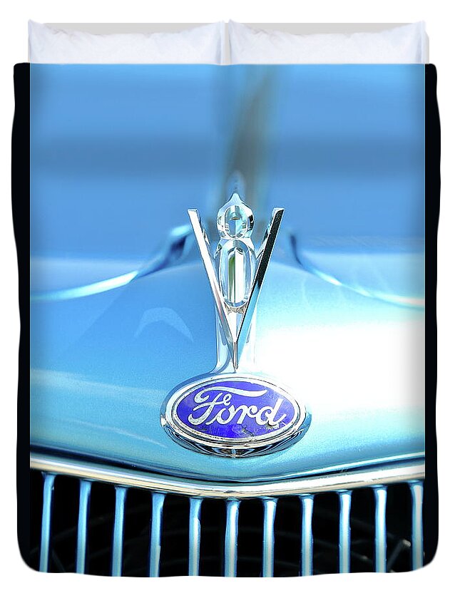 Ford Duvet Cover featuring the photograph Ford V8 by Lens Art Photography By Larry Trager
