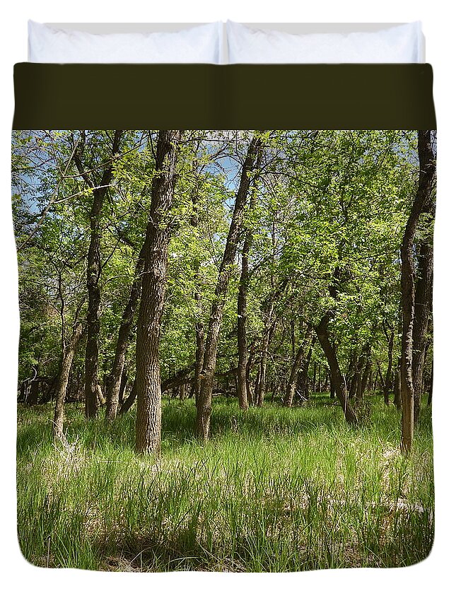 Forest Duvet Cover featuring the photograph Forest On The River Bottom by Amanda R Wright