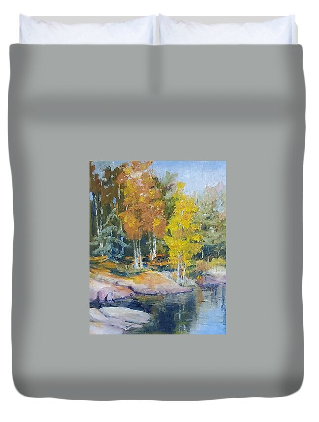 Painting Duvet Cover featuring the painting Forest by Sheila Romard