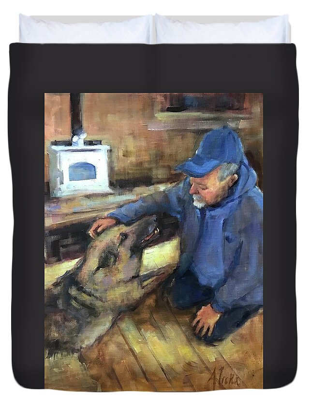 Best Friends Duvet Cover featuring the painting Forever Friends by Ashlee Trcka