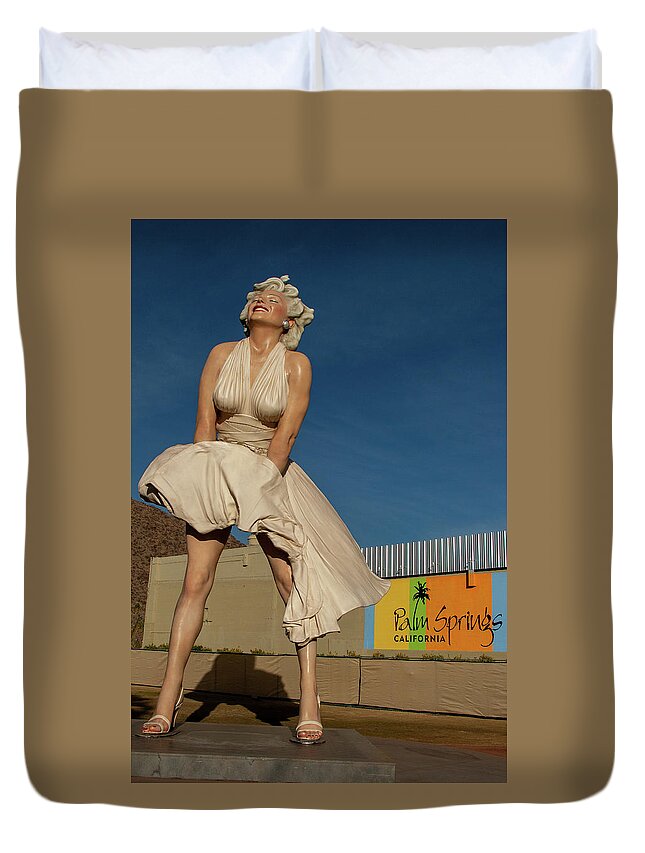 Blue Duvet Cover featuring the photograph Forever Marilyn by Leslie Struxness